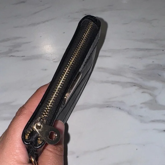 Dune London Black Mini Clutch Croc Embossed Purse - Picture 8 of 11